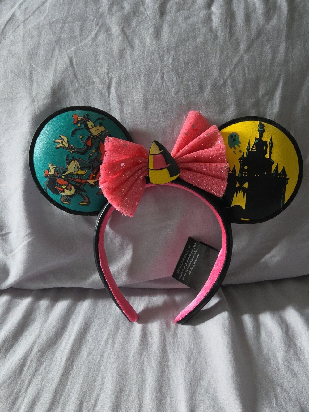 Disney DVC Halloween Candy Corn Bow Ear Headband Glow In The Dark